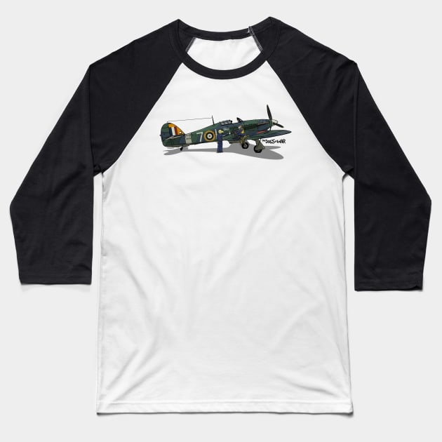 The Dogs of War: Hawker Hurricane Baseball T-Shirt by Siegeworks